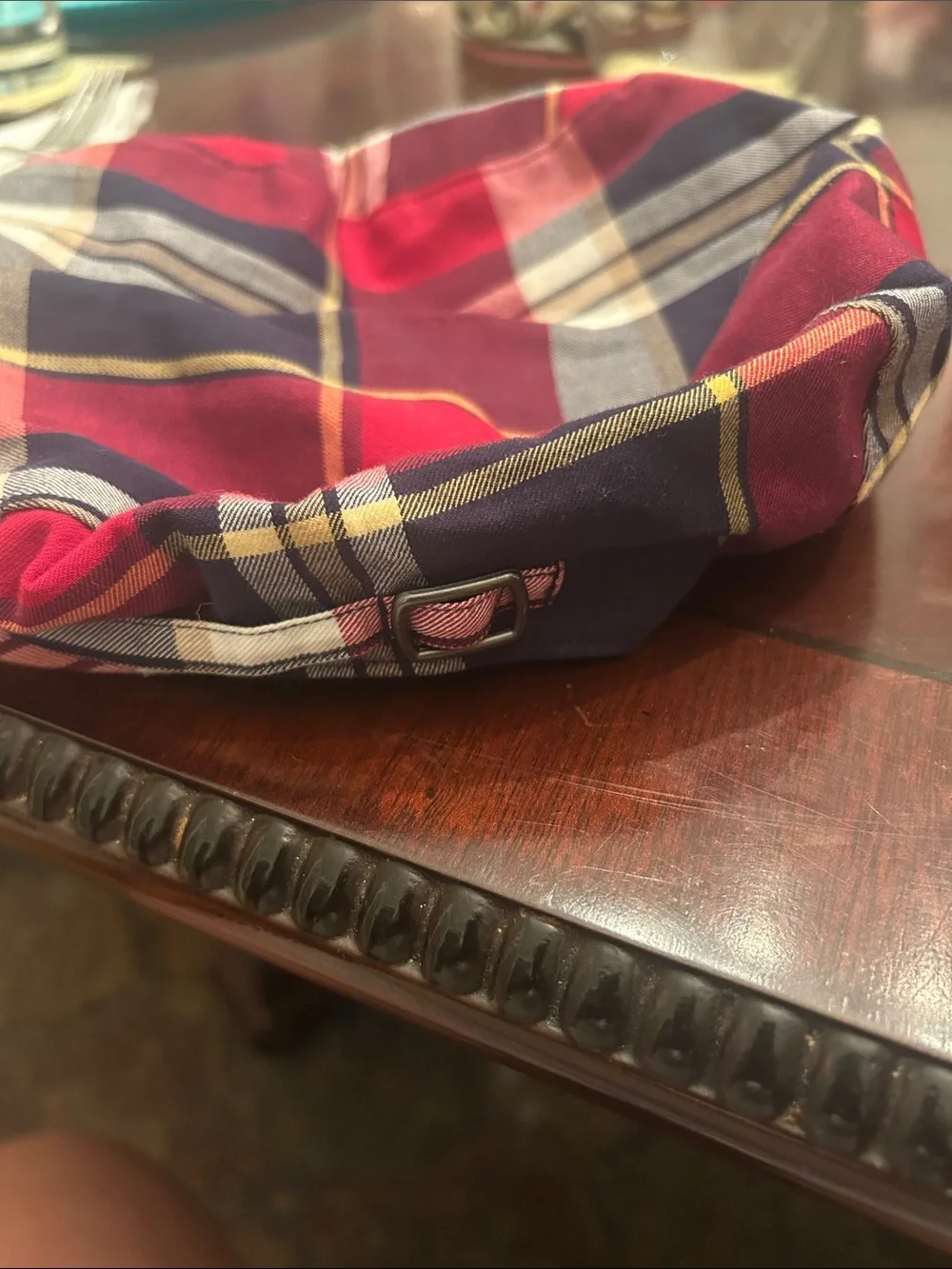 Janie and Jack Red Plaid Newsboy Hat